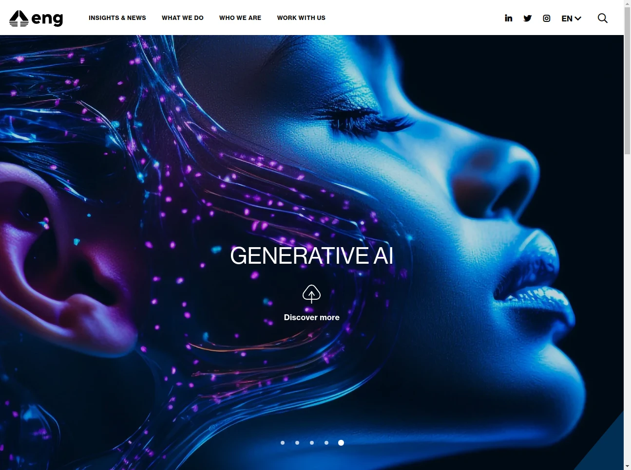 Screenshot of the website of Engineering Ingegneria Informatica