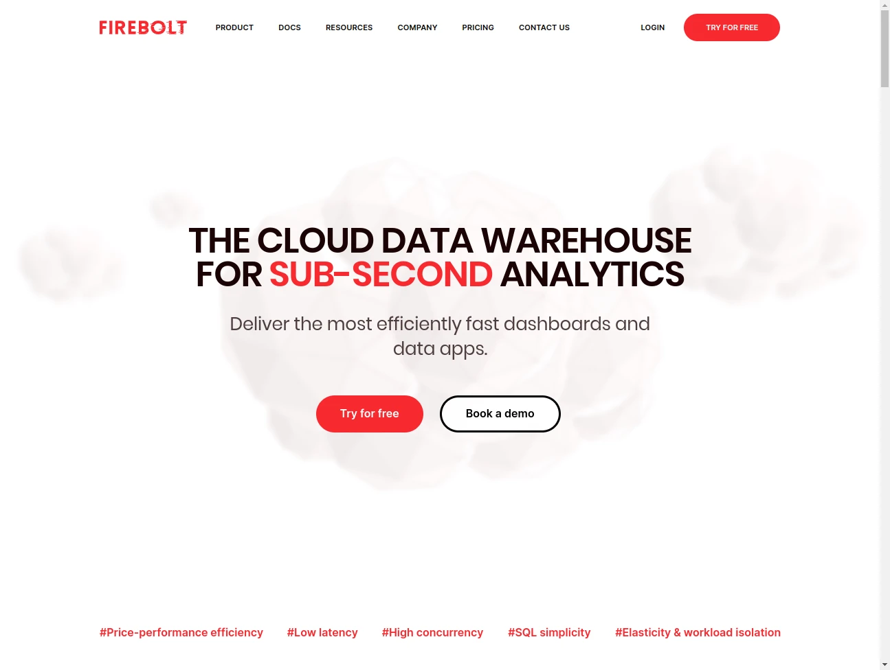 Screenshot of the website of FireBolt