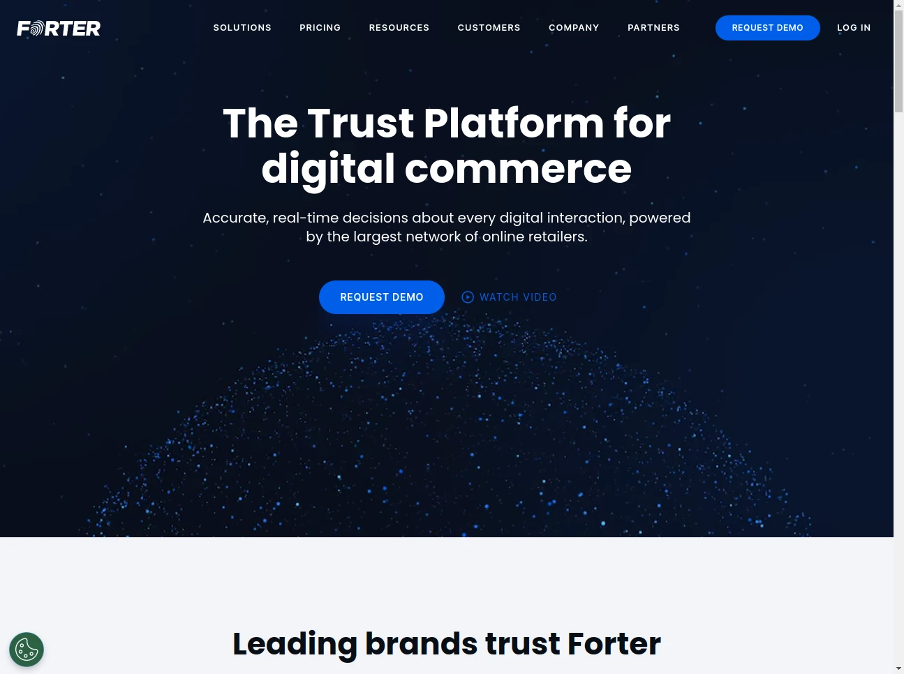Screenshot of the website of Forter
