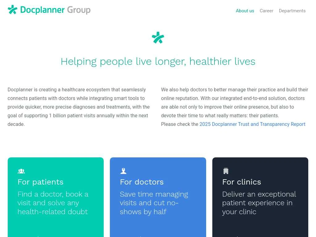 Screenshot of the website of DocPlanner