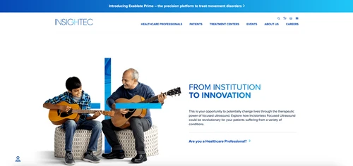 Screenshot of the website of Insightec