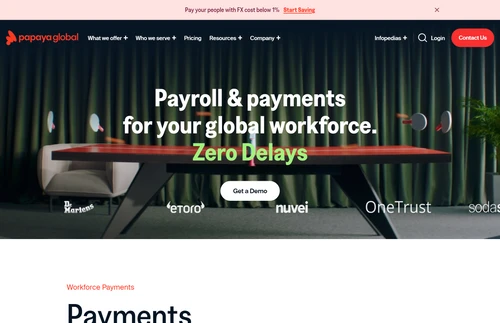 Screenshot of the website of Papaya Global