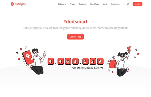 Screenshot of the website of Satispay