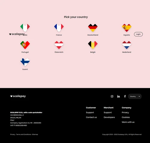 Screenshot of the website of Scalapay