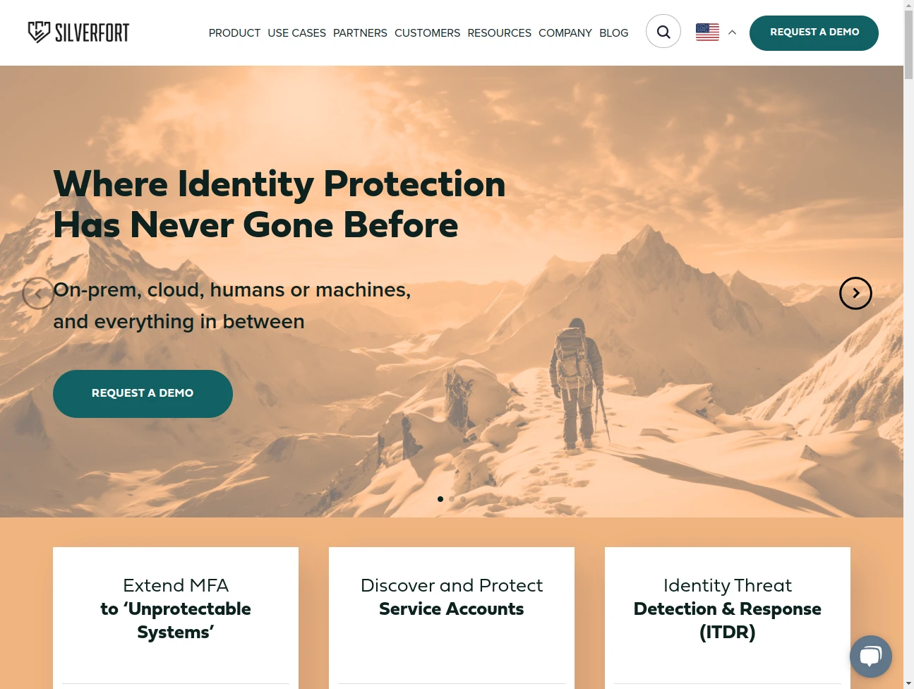 Screenshot of the website of Silverfort