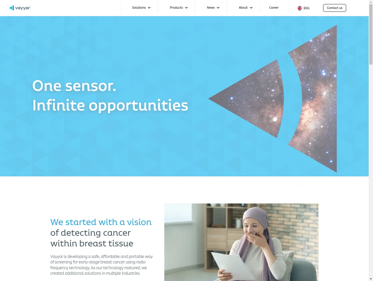 Screenshot of the website of Vayyar