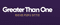 Logo for Greater Than One