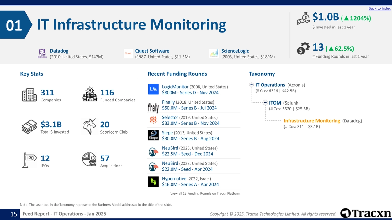 IT Operations sector - Key companies and statistics of a prominent business model within the sector.